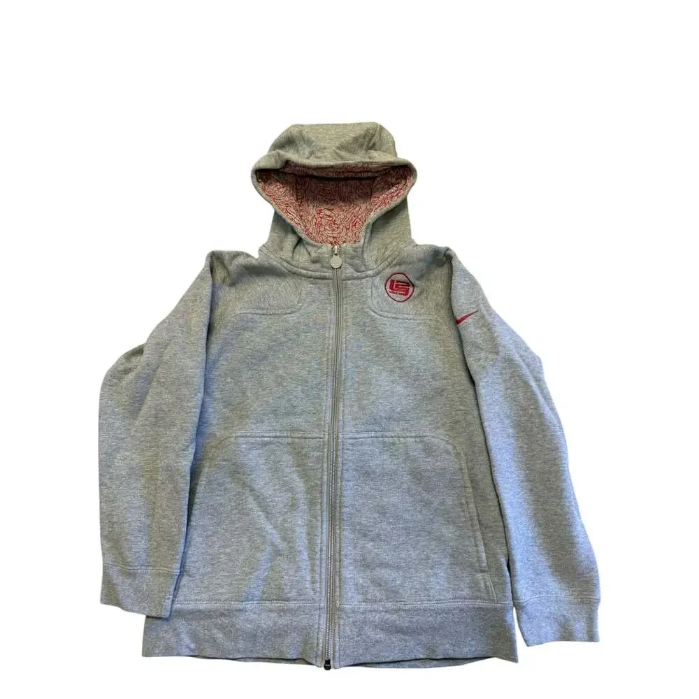 Nike LeBron James Graffiti Lined Full Zip Hoodie Gray Boys Size Medium